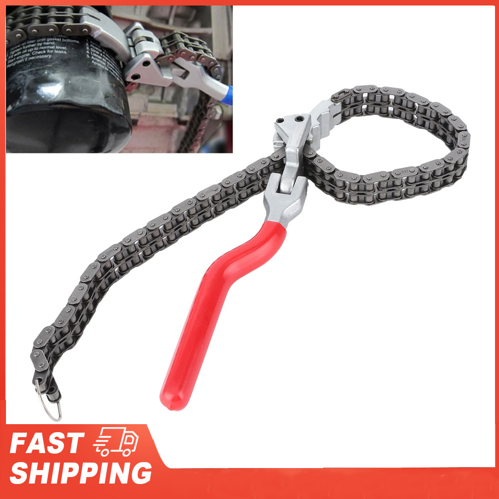 Oil Filter Wrench - ประแจถอดไส้กรองน้ำมันเครื่องแบบโซ่ ด้ามจับยาว 13.8 นิ้ว ออกแบบตามหลักสรีรศาสตร์ สำหรับซ่อมรถยนต์