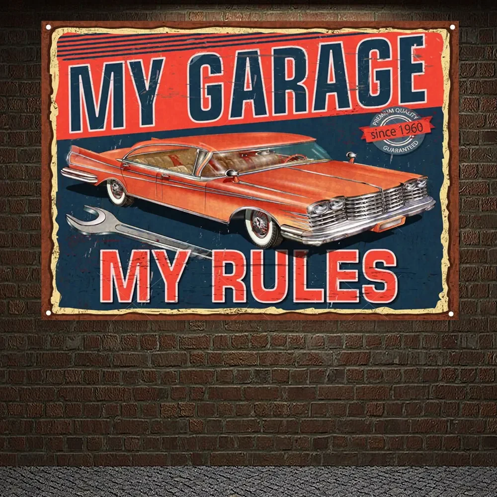 โรงรถของฉันกฎของฉัน Vintage รถ - Auto Repair Shop Banners บทวิจารณ์และราคา